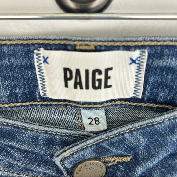 PAIGE Skyline Boot Cut Cropped Blue Denim Jeans Size 28 - Picture 8 of 9